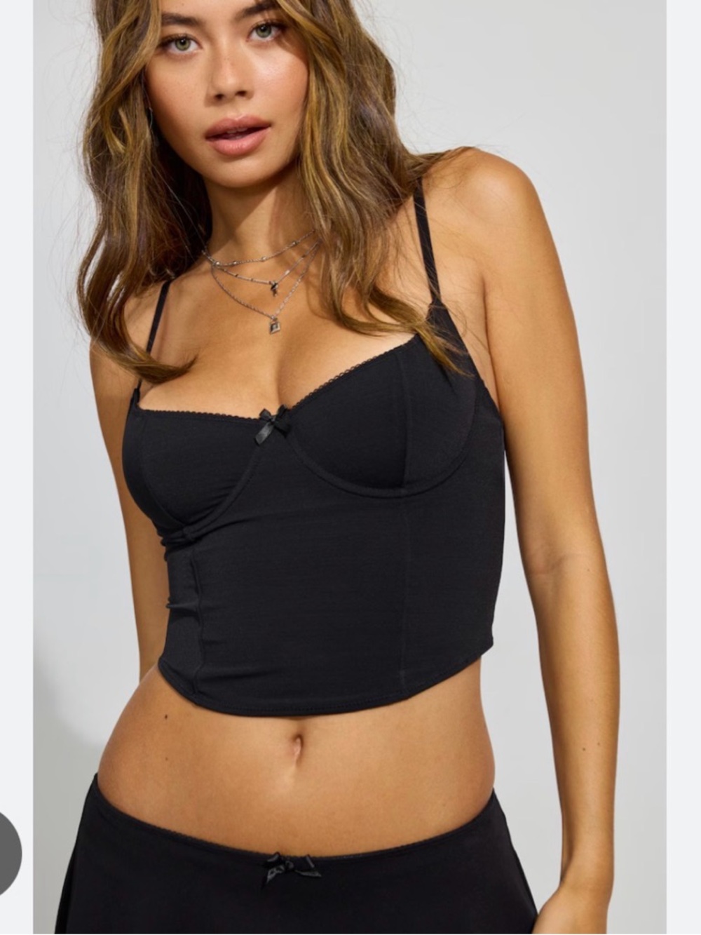 Garage Black Cropped Bustier Tank Top